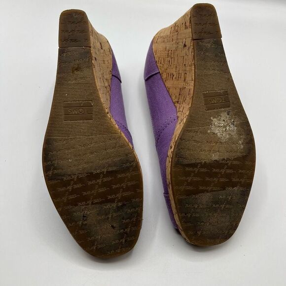 Toms Purple Orchid Wedge Hemp Sandals Sz 9.5 Open Toe - Picture 9 of 12